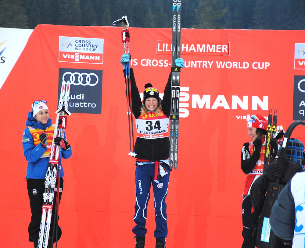 Queen of 5 k Skate, Diggins Makes It a Habit in Lillehammer