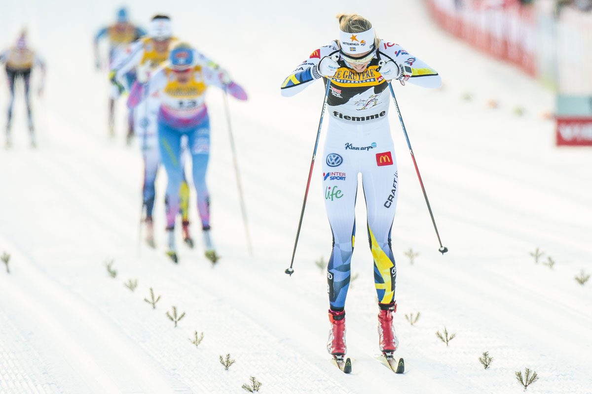 Nilsson Wins, Regains Tour Lead in Fiemme, All Eyes on Alpe Cermis; Diggins 8th