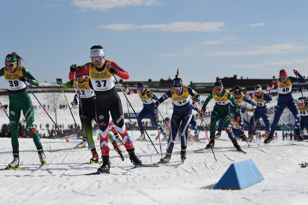 Emily Nishikawa (#37) leads out the wave in the pursuit. (Photo: Doug Stephen)
