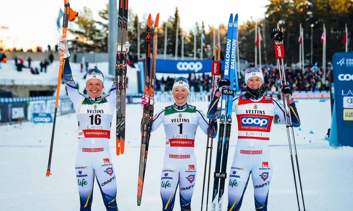 Sundling Leads a Swedish Podium Sweep in Freestyle Sprint, with Diggins in Fourth and Kern Eighth