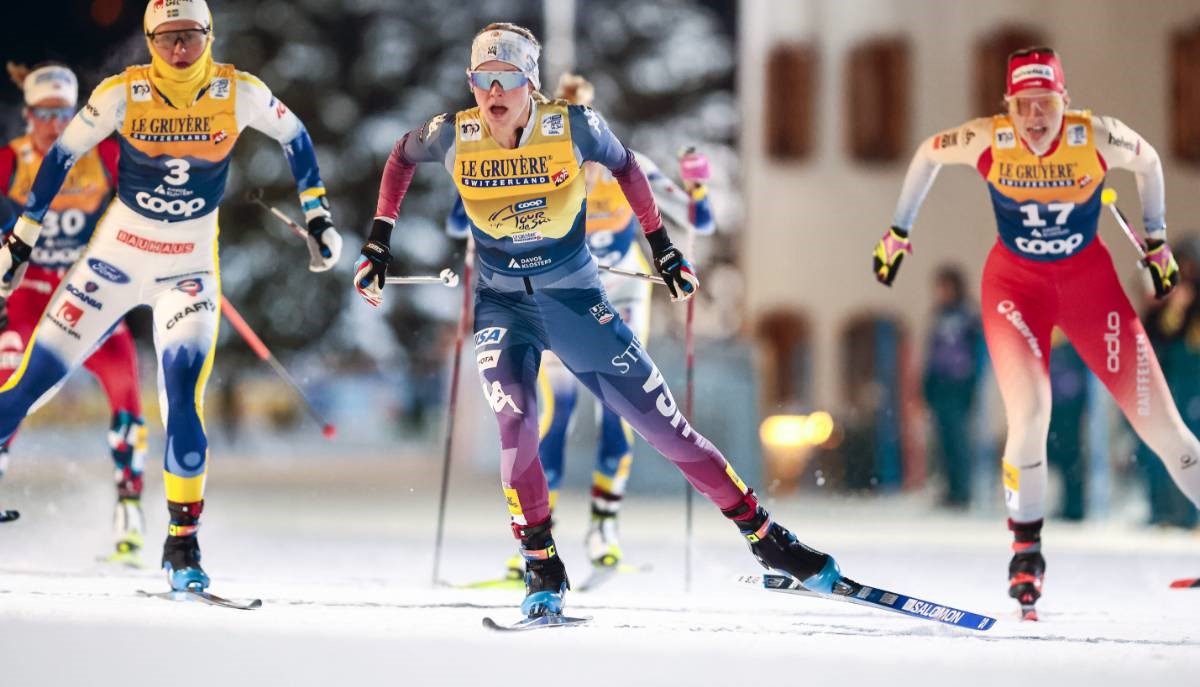 Diggins Still Leading Tour—Finishes Third in Freestyle Sprint