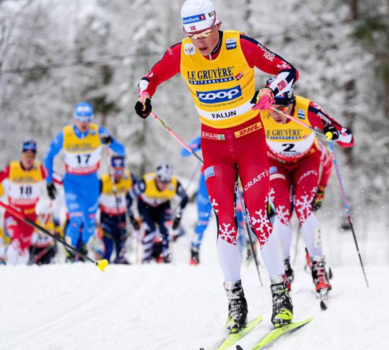 Klaebo Extends Historic Run with Falun Skiathlon Victory