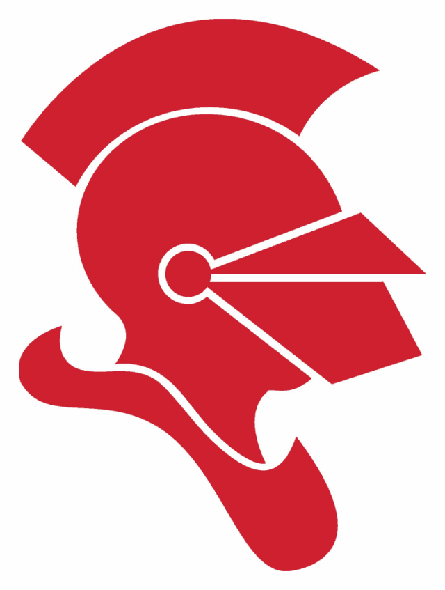 The Benilde-St. Margaret's Red Knight mark, a red knight's helmet in profile.
